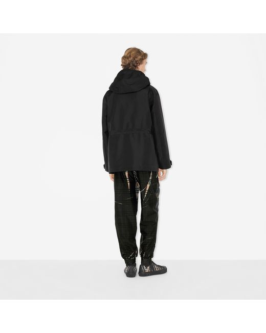 Burberry Black Patch-Pocket Hooded Parka Coat for men
