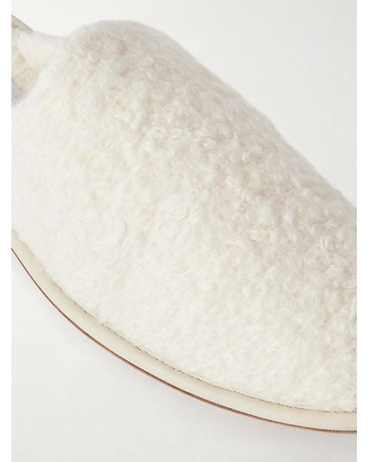 Gabriela Hearst White Round-Toe Slippers