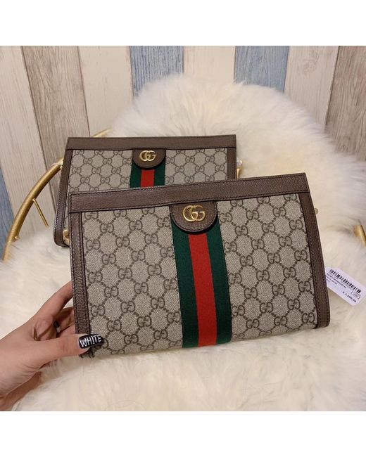 Gucci Metallic Ophidia Monogrammed Pouch