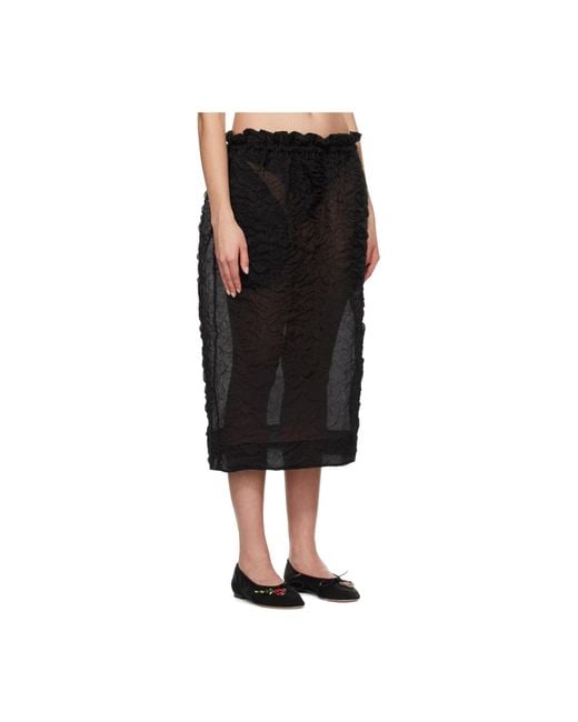 Simone Rocha Black Ruffle-Waisted Skirt