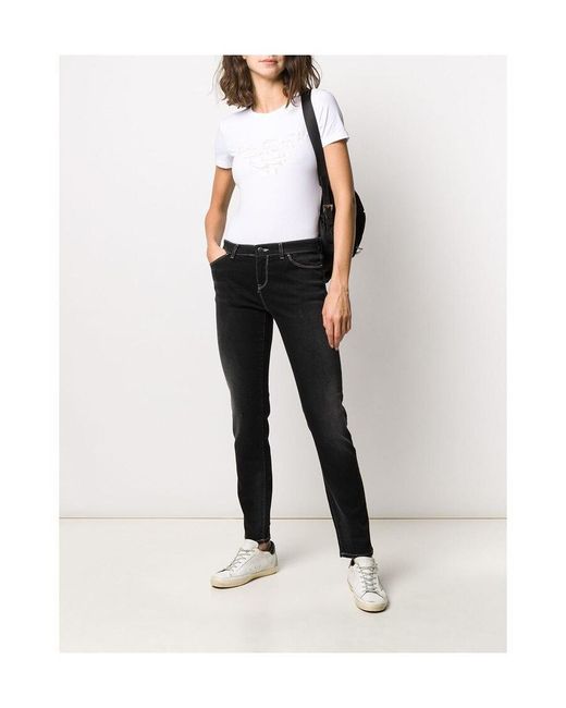 Emporio Armani Black Elastic Low-Rise Jeans