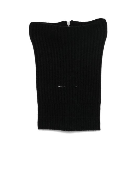 MM6 by Maison Margiela Black Knitted Zip-Up Neck Warmer