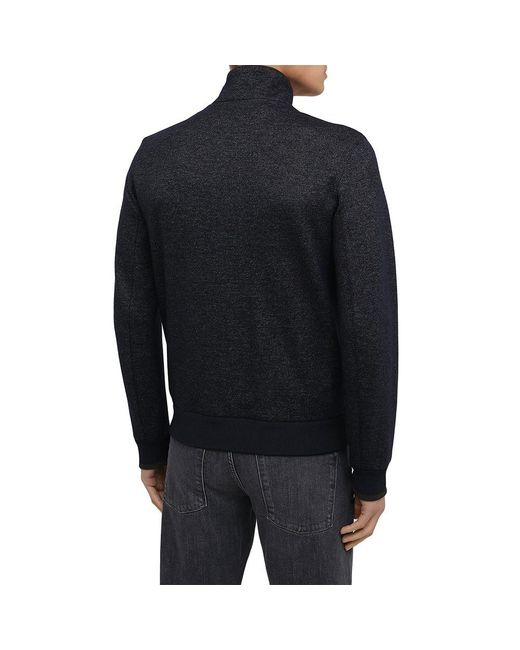 Giorgio Armani Blue Vertical Collar Cardigan for men