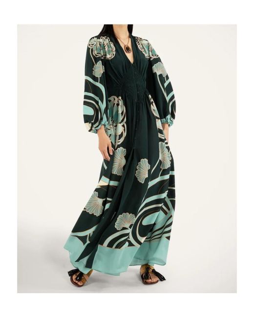 LaDoubleJ Green La Doublej Long Camerino Printed Maxi Dress