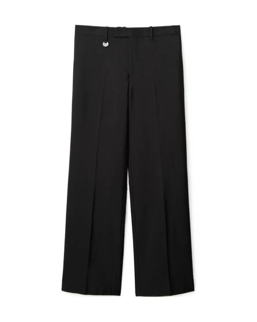 Burberry Black Straight-Leg Logo Charm Tailored Trousers for men