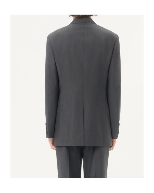 Valentino Gray Single-Breasted Bowling-Collar Blazer for men