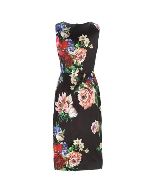 Dolce & Gabbana Red Floral Printed Sleeveless Dress