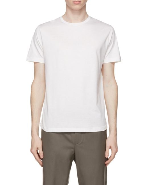 Loro Piana White Short-Sleeved Crewneck T-Shirt for men