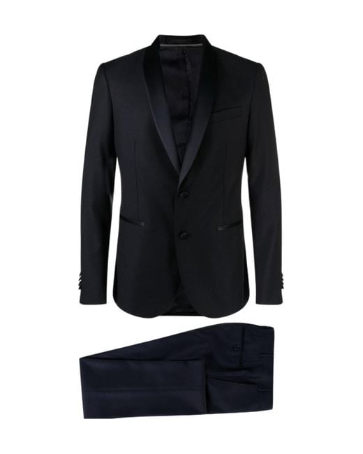 Corneliani Black Virgin-Wool Slim-Cut Dinner Suit for men