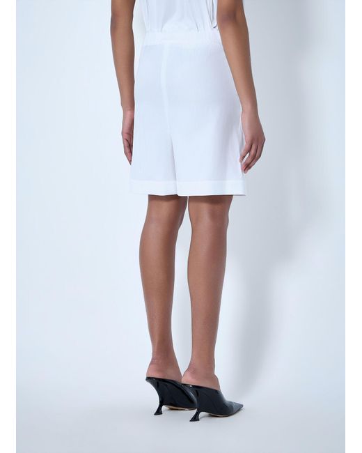Max Mara Blue Pleated Tailored Shorts