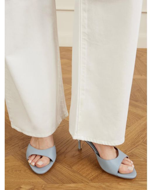 Aeyde Blue Samia Leather Mules