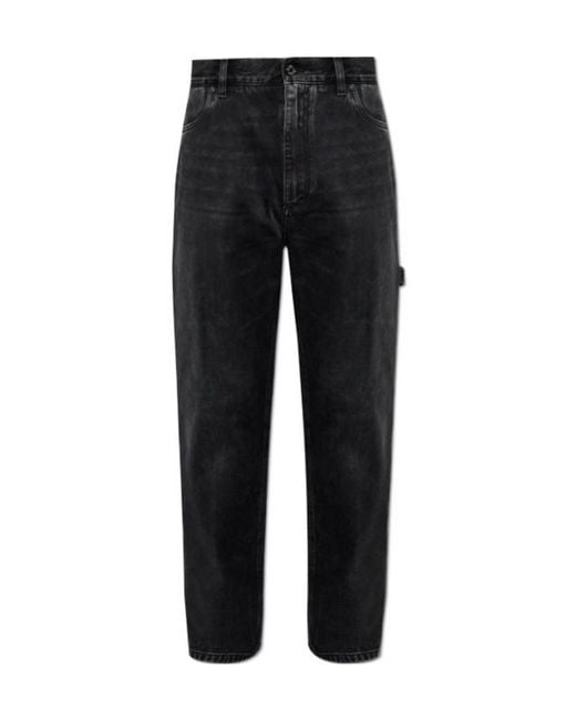 Dolce & Gabbana Black Logo Plaque Straight Leg Jeans for men