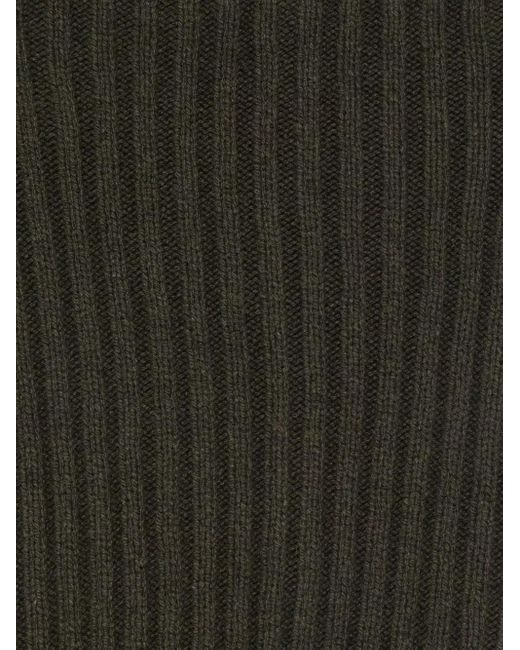 Rick Owens Black Ribbed-Knit Rectangular Scarf