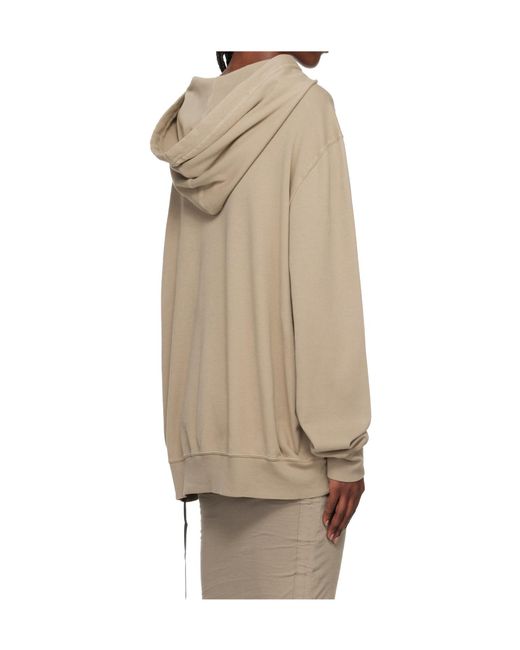 Rick Owens Natural Concordians Oversized Hooded Sweatshirt