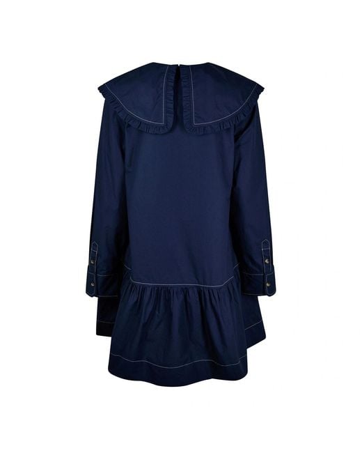 Ganni Blue Collar Mini Dress