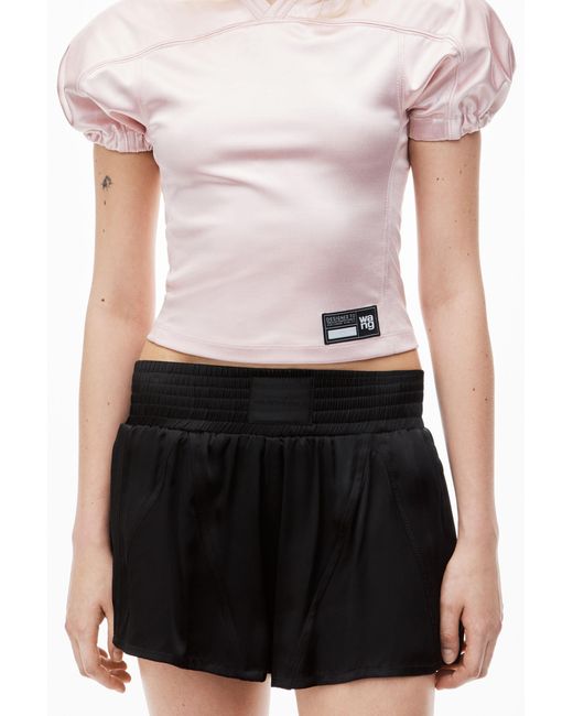 Alexander Wang Black Wide-waistband Mini Shorts