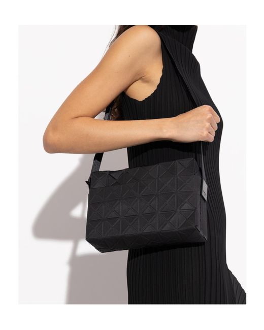 Issey Miyake Black Geometric-Pattern Shoulder Bag