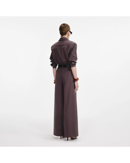 Self-Portrait Purple Belted Pocket Jumpsuit
