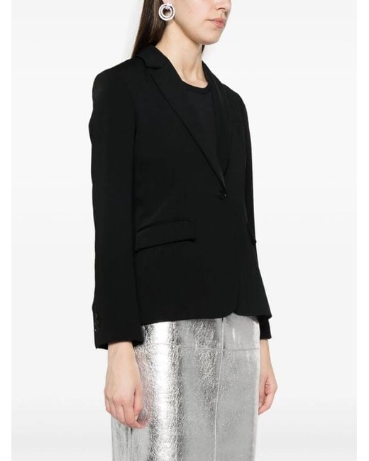 P.A.R.O.S.H. Black Single-Breasted Tailored Blazer