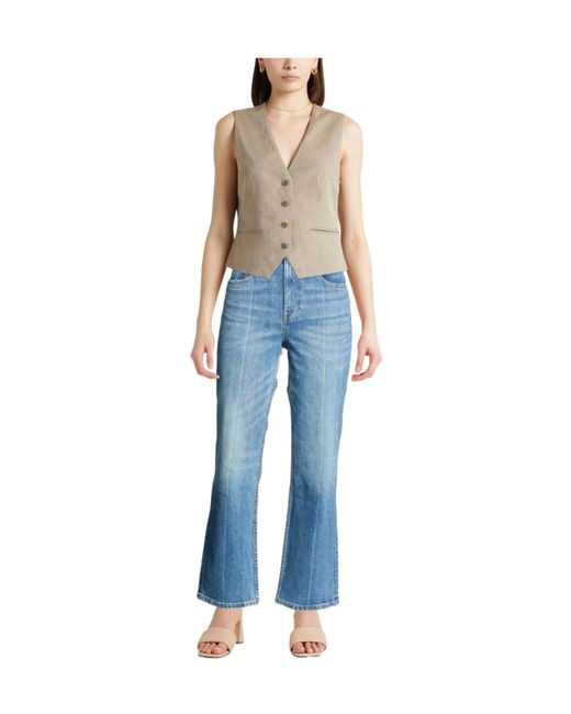 Tory Burch Blue High-Waisted Bootcut Jeans