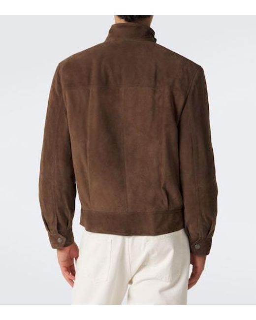 Brunello Cucinelli Brown Suede Jacket for men