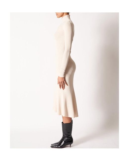 Balenciaga White Roll-Neck Knitted Dress
