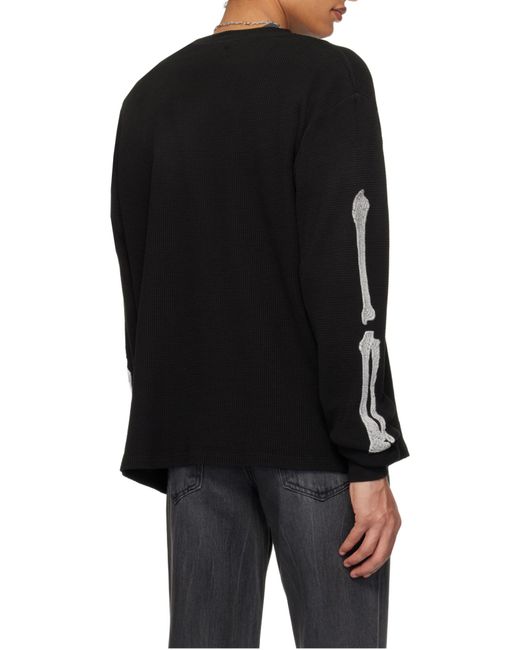 Amiri Black Logo Embroidered Long-Sleeved T-Shirt for men