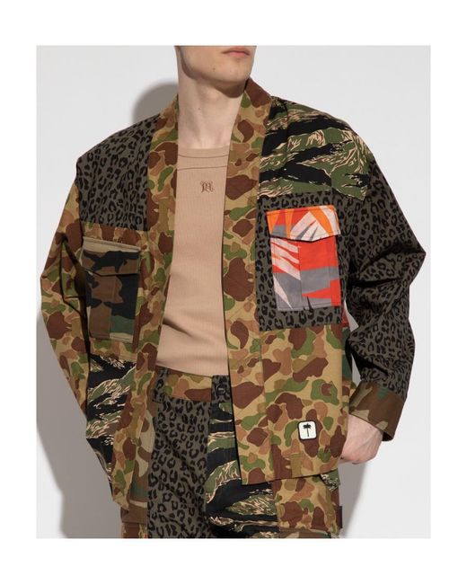 Palm Angels Multicolor Panelled Military Jacket for men