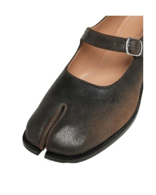Maison Margiela Brown Split-Toe Block Heel Tabi Mary Jane Shoes