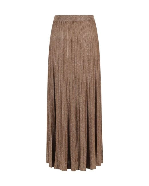 Roberto Collina Brown Pleated Skirt