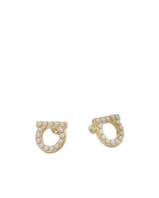 Ferragamo Metallic Ferragamo Gancini Embellished Earrings