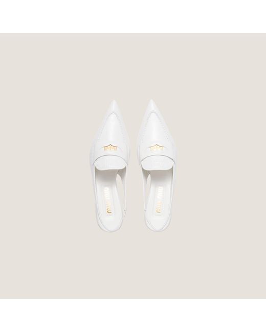 Miu Miu White Logo High Heels