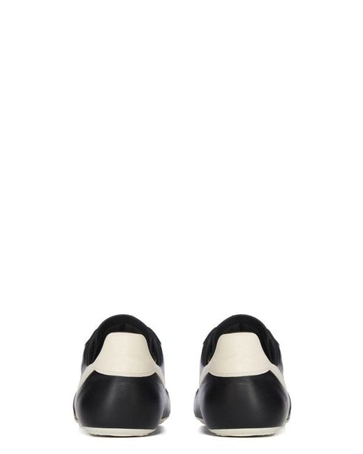 Rick Owens Black Lace-Up Fastening Leather Sneakers for men
