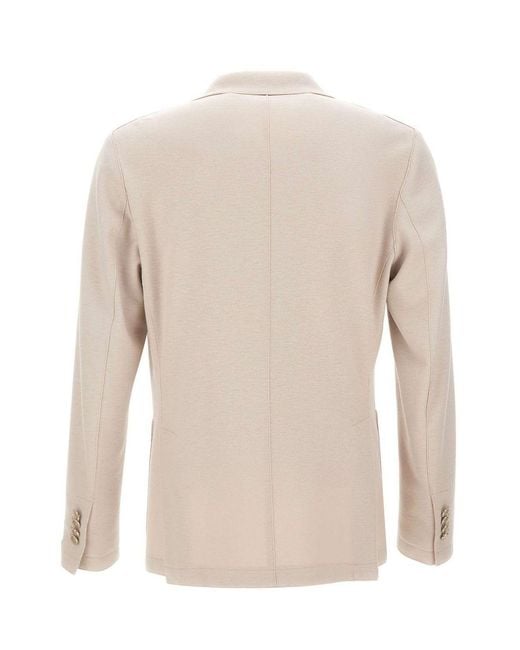 Eleventy Natural Double-Breasted Peak-Lapel Blazer for men