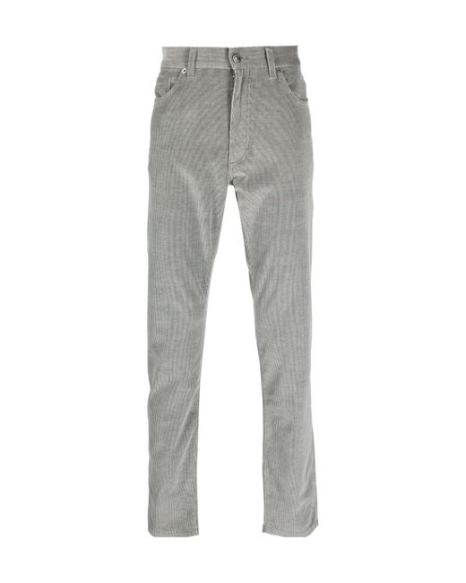Zegna Gray Cashco Roccia Corduroy Trousers for men