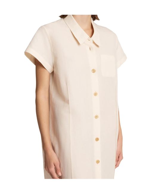 Khaite Natural Effy Short-Sleeved Dress