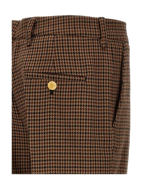 Prada Brown Houndstooth Tailored Pants