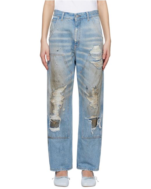 MM6 by Maison Margiela Blue Distressed Jeans