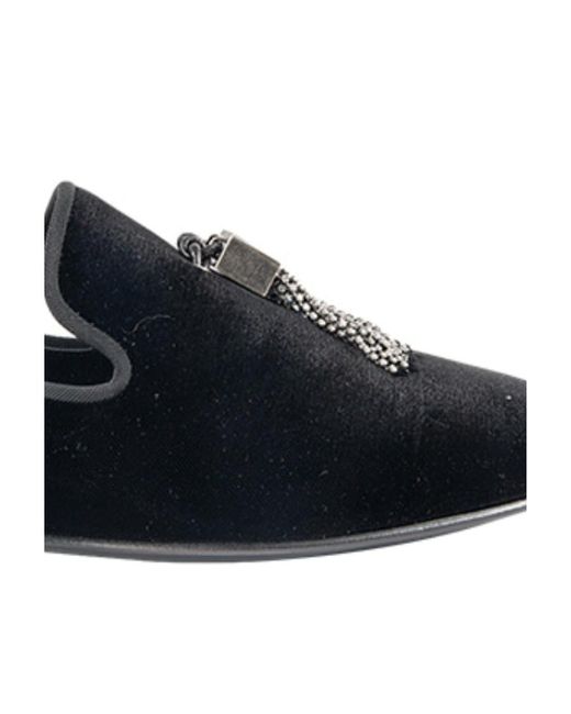 Giuseppe Zanotti Black Logo Round-Headed Business Casual Shoes for men