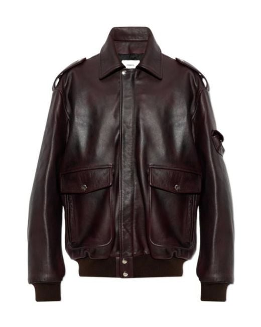 Coperni Brown Leather Epaulette-Detail Jacket