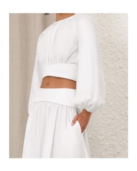 Zimmermann White Long-Sleeve Blouse
