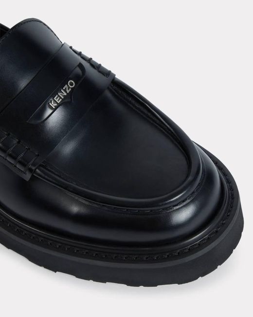 KENZO Black Logo Lettering Chunky Sole Loafer