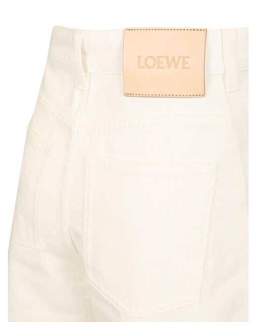 Loewe White Logo Patch Wide Leg Jeans