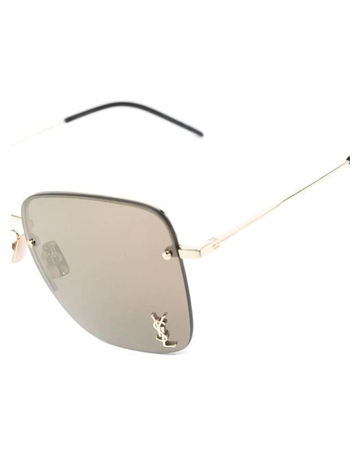 Saint Laurent Metallic Eyewear Square Frame Sunglasses for men