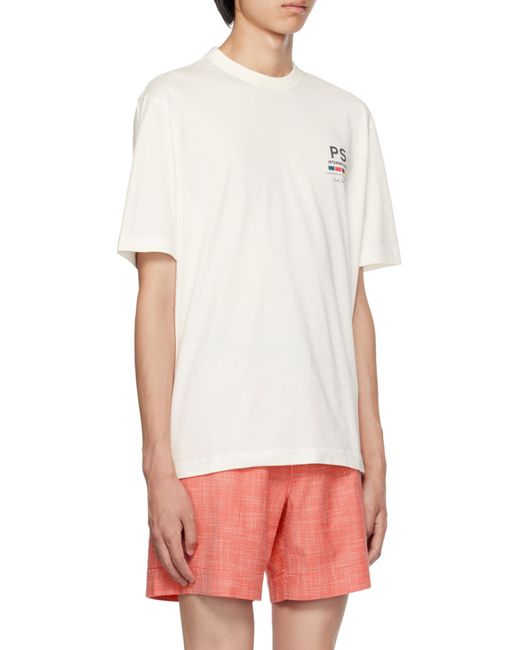 Paul Smith White Graphic-Print T-Shirt for men