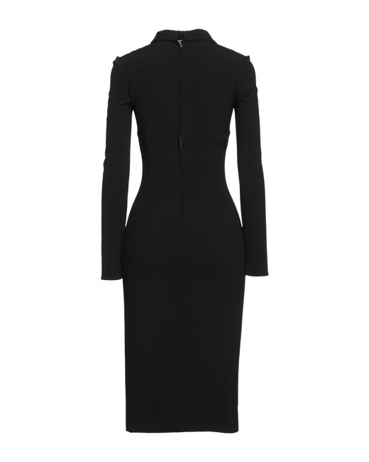 Dolce & Gabbana Black Solid Color Stretch Slim-Fit Dress