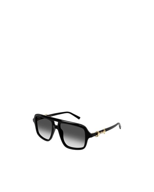 Gucci White Aviator-Style Sunglasses
