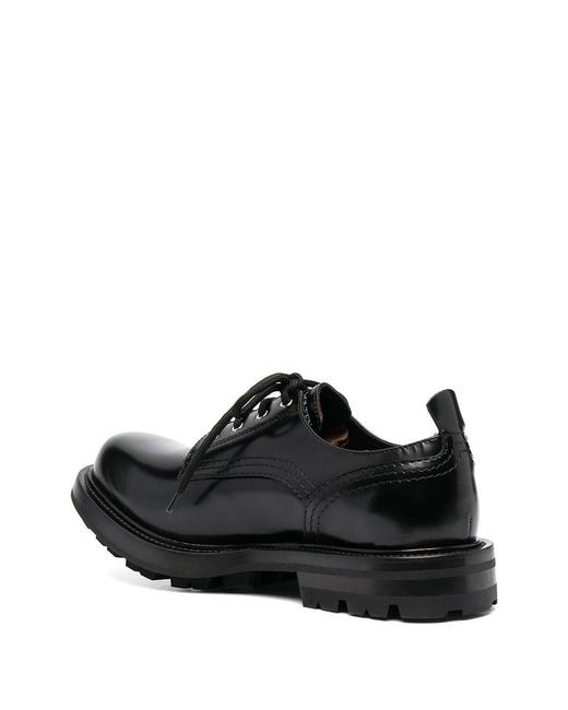 McQueen Black Lace-Up Derby Shoes for men