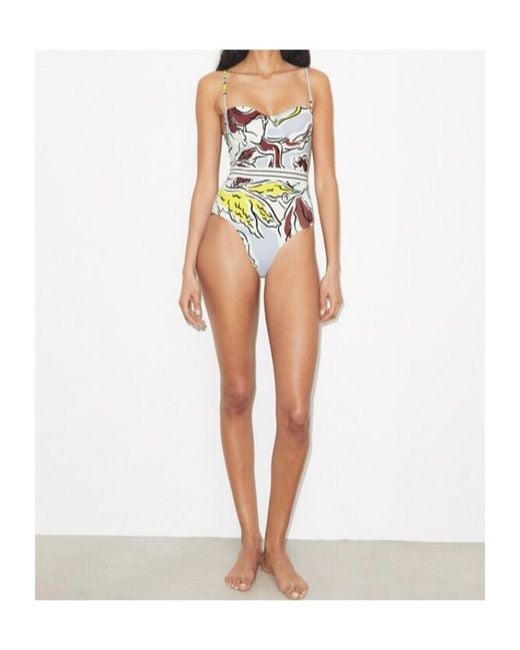 Tory Burch White Printed One-Piece Swimsuit