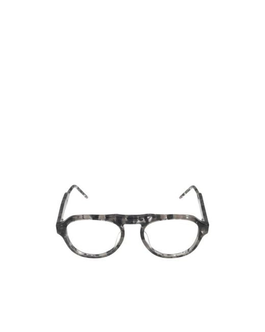 Thom Browne White Eyewear Aviator Frame Glasses for men